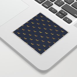 Navy/Gold Dachshund Pattern Sticker