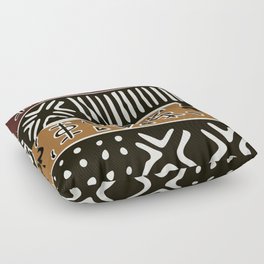 African mud cloth with elephants Floor Pillow