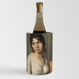 Portrait of a Young Woman in White by Jaques-Louis David Wine Chiller