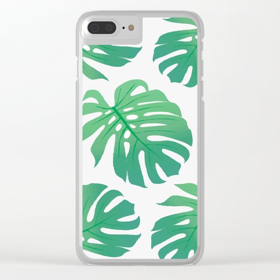 Leaf pattern Clear iPhone Case