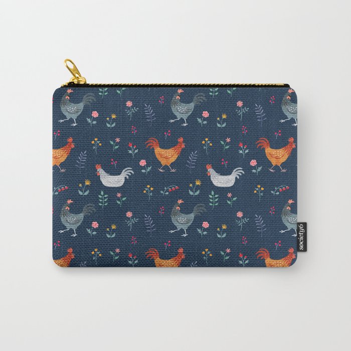 Little Hens (blue) Carry-All Pouch