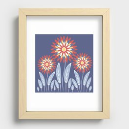 Abstract magic flowers Recessed Framed Print