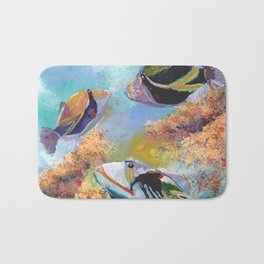 Humuhumu Tropical Fish 3 Badematte | Realism, Acrylic, Painting, Tropicalfish, Animal, Nature 