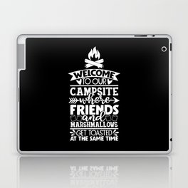 Welcome To Our Campsite Funny Camping Slogan Laptop Skin