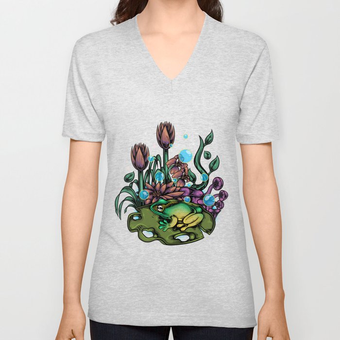 swamp bubble frog V Neck T Shirt