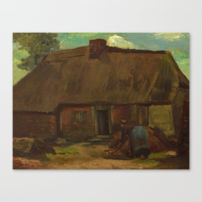 Cottage with Peasant Woman Digging, 1885 by Vincent van Gogh Canvas Print