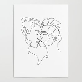 gay love line art Poster