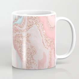 Modern rose gold glitter coral gray pastel marble marbling effect pattern Coffee Mug