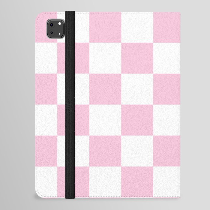 Pale Pink Checkerboard Pattern Palm Beach Preppy iPad Folio Case