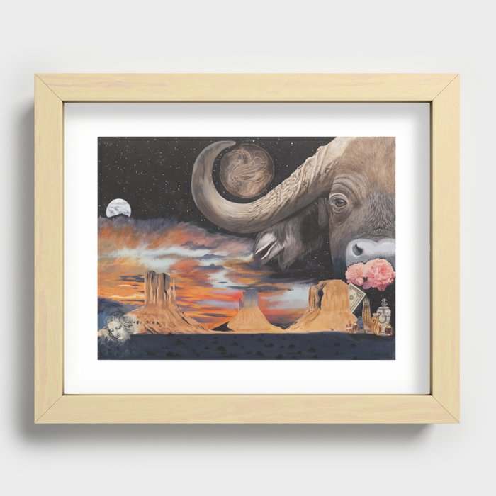 Taurus- The Zodiac Wildlife Series Recessed Framed Print