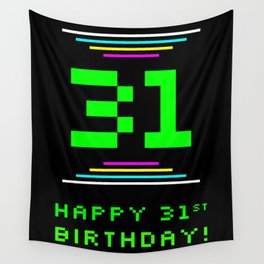 [ Thumbnail: 31st Birthday - Nerdy Geeky Pixelated 8-Bit Computing Graphics Inspired Look Wall Tapestry ]