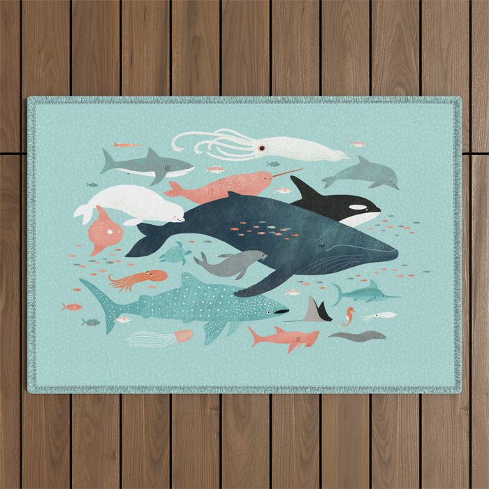 Under the Sea Menagerie Outdoor Rug