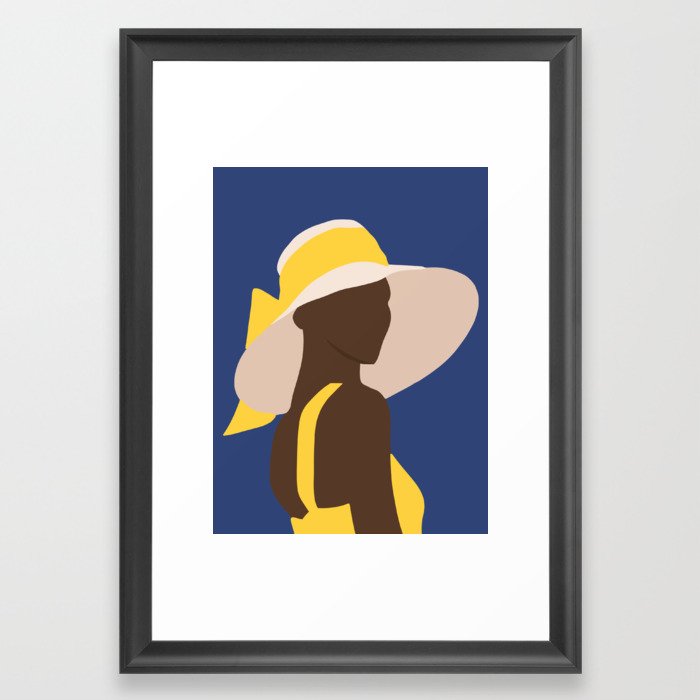 ebony in yellow portrait Framed Art Print