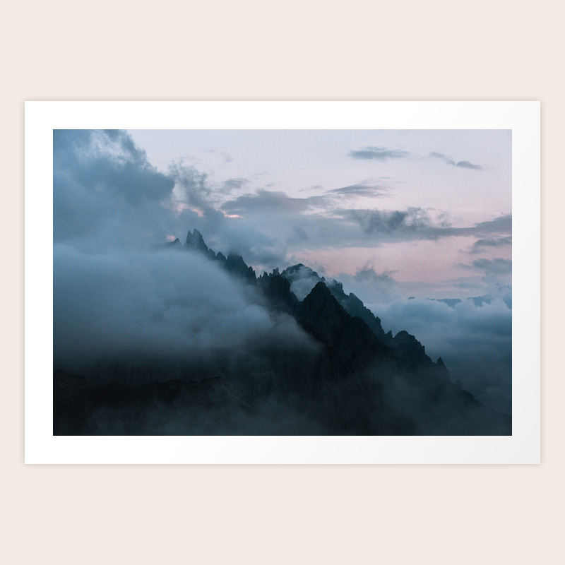 Dolomite Mountains Sunset Covered In Clouds Landscape Photography Art Print By Regnumsaturni Society6