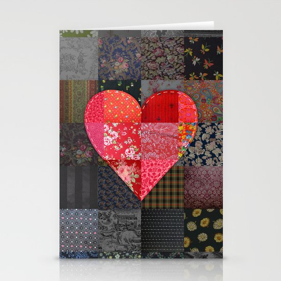 Patched Heart Stationery Cards