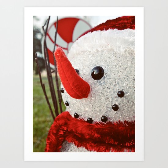 Happy snowman Art Print