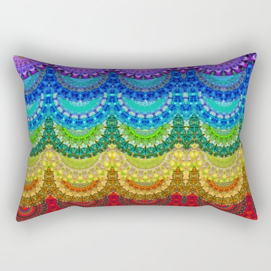 Chakra Mandala Healing Art by Sharon Cummings Rectangular Pillow