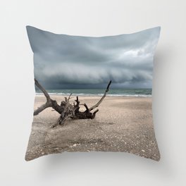 Beach Day Storm Throw Pillow