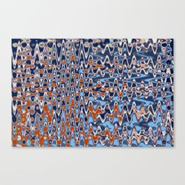 Distorted Red And Blue Pattern Canvas Print