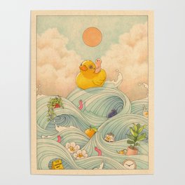 Duck at Sea Poster