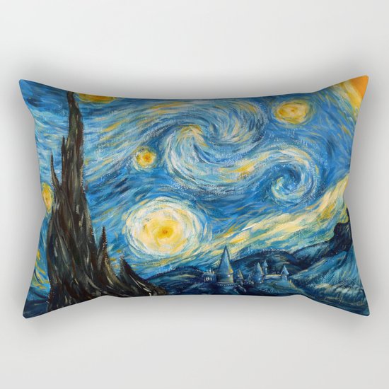 A Starry Night at Hogwarts Rectangular Pillow