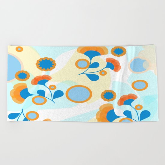 Calendula Pattern Beach Towel