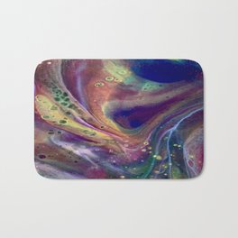 Aurora Borealis Acrylic Fluid Art Paint Pour Bath Mat