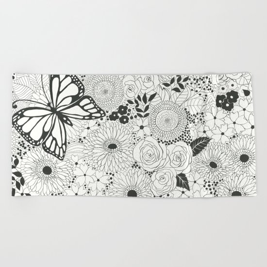 Monarch garden Beach Towel