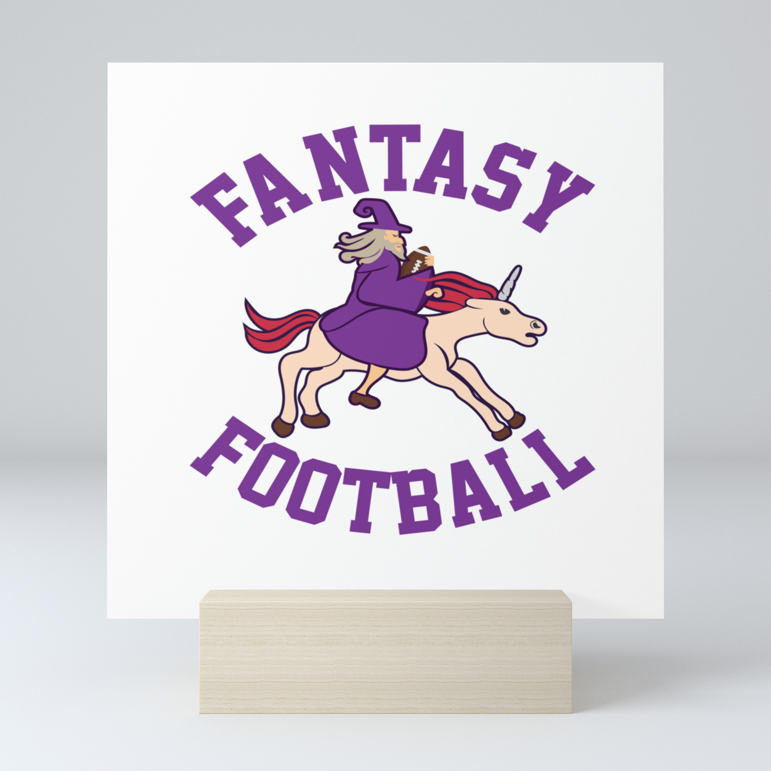 Fantasy Football Magician Wizard Mage Unicorn Gift Mini Art Print