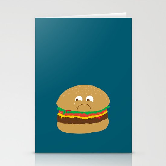 Sad Hamburger Stationery Cards