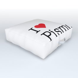 I Heart Pismo Beach, CA Outdoor Floor Cushion | Typewriter, White, Pismobeach, California, Love, Graphicdesign, Heart, Ca, Red 
