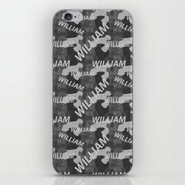 William pattern in gray colors and watercolor texture iPhone Skin