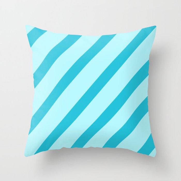 Minty Stripes Throw Pillow