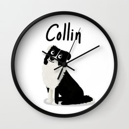 Custom Dog Art "Collin" Wall Clock