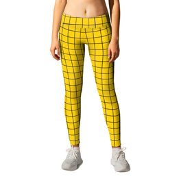 Yellow Grid Black Line Leggings
