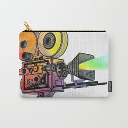 Lights Camera Action! Carry-All Pouch | Watercolor, Illustration, Retro, Film, Action, Comic, Video, Acrylic, Movietheaters, Camera 