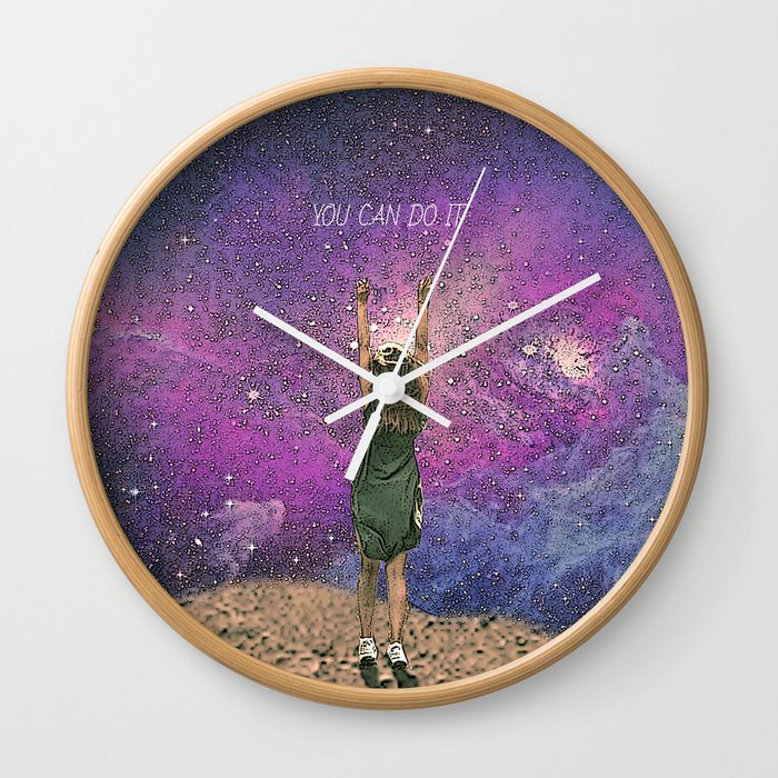 Girl in space Wall Clock