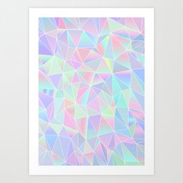 Holographic Low Poly Pattern Art Print