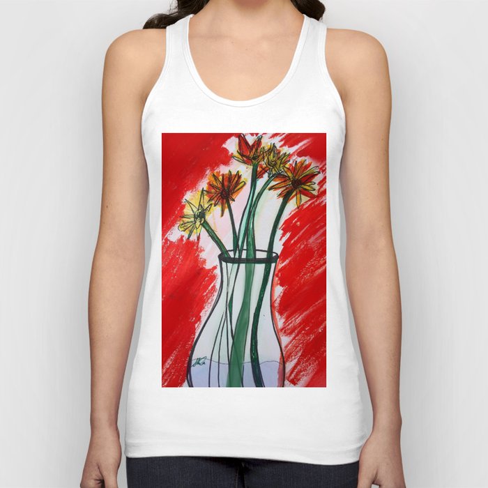 Red Red Flowers Tank Top