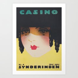Casino in Copenhagen Vintage Travel Poster Art Print