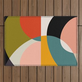 geometry shapes 3 Outdoor Rug