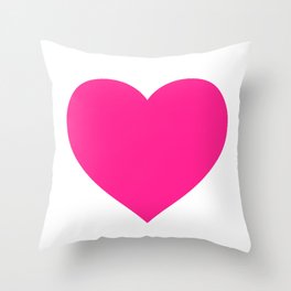 Heart (Dark Pink & White) Throw Pillow