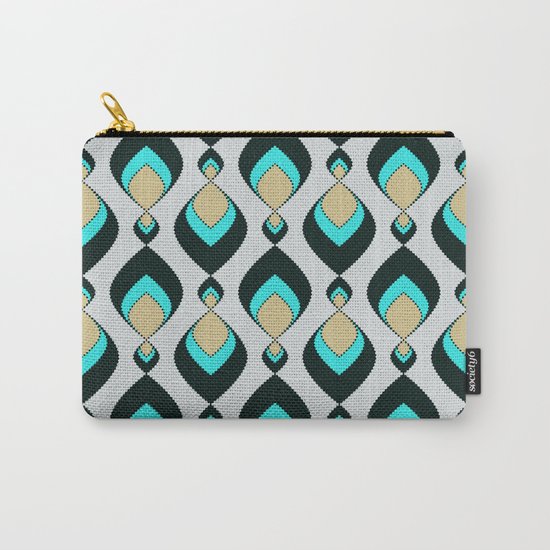 Retro pattern . A Peacock's Tail 1 . Carry-All Pouch
