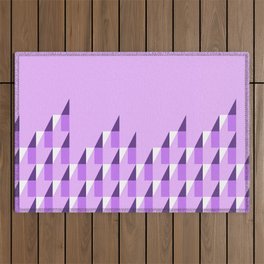 Retro geometric peaks purple op-art Outdoor Rug