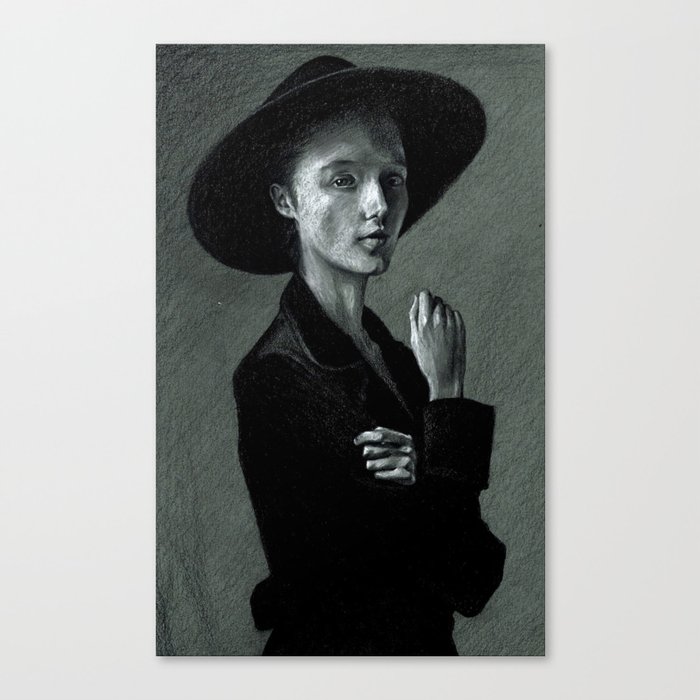 Lady In Black Canvas Print