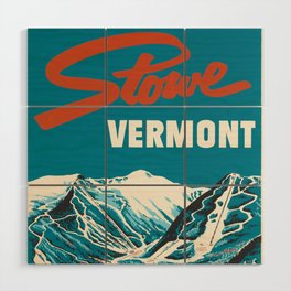 Stowe, Vermont Vintage Ski Poster Wood Wall Art