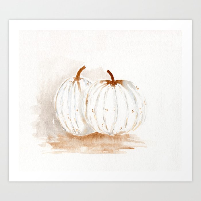 White Pumpkins Art Print