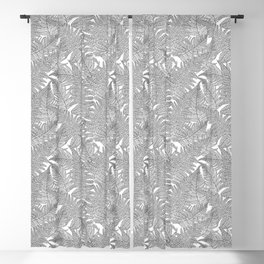 Fern in black and white Blackout Curtain