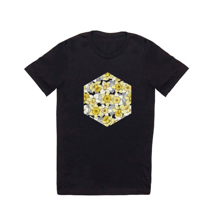 Daffodil Daze - yellow & grey daffodil illustration pattern T Shirt