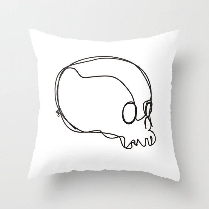 Contour Skull Throw Pillow